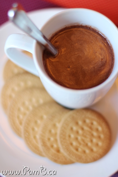 chocolate quente com nutela