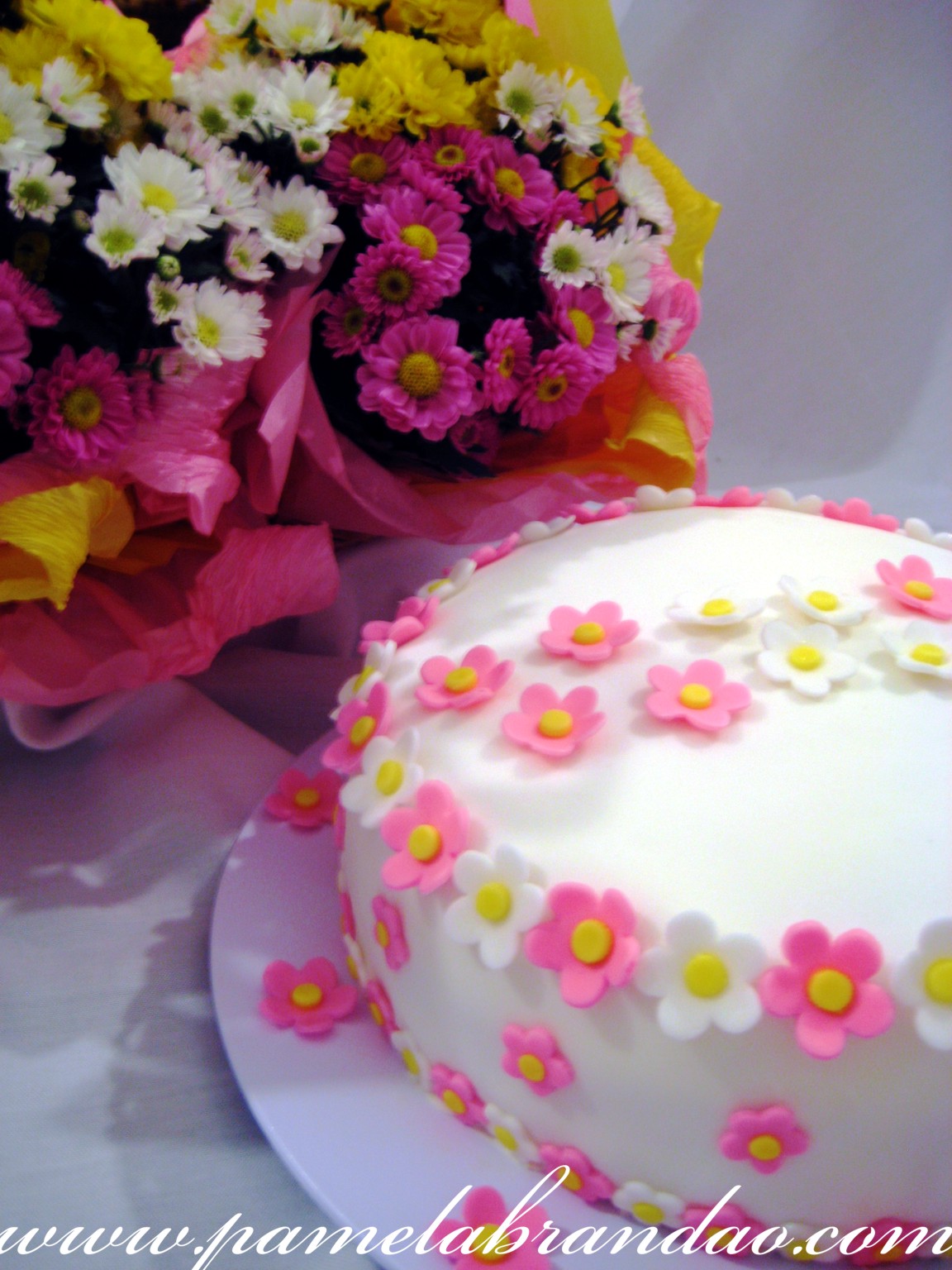 my cake with flowers